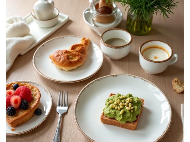 다양한 브런치 메뉴가 세팅된 식탁